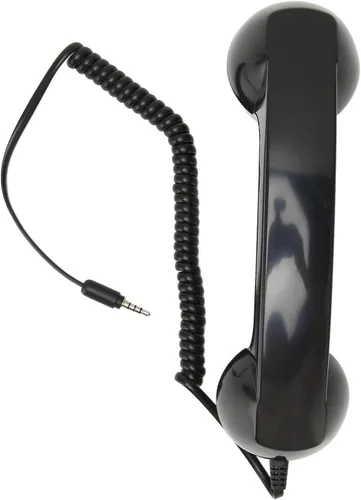 Vista 9 de Teléfono retro auricular, receptor de teléfono celular de mano operación a prueba de radiación para computadoras (negro)