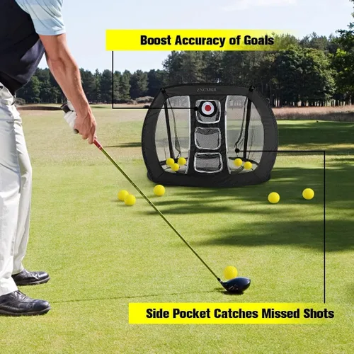 Vista 4 de Red de Golf Pop Up para Chipping, Red de Objetivo de Golf para Interiores/Exteriores, Red Plegable Portátil para Golpear Golf con 15 Pelotas