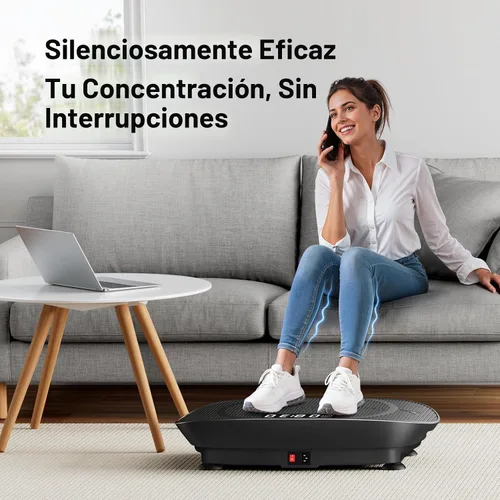Vista 8 de MERACH - Máquina de ejercicios con placa de vibración, placa de vibración curva para drenaje linfático y pérdida de peso, placa vibratoria