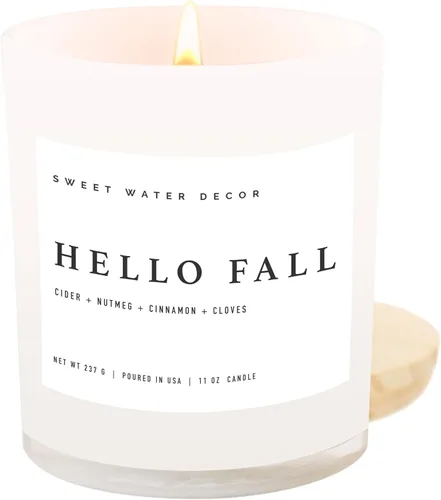 Vista 18 de Sweet Water Decor - Vela de soja Cashmere and Vanilla, aroma cachemira suave, sándalo, jazmín y vainilla, frasco blanco de 11 onzas + tapa