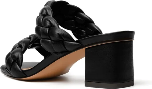 Vista 7 de Sandalias de tacón bajo para mujer, sin cordones, con punta cuadrada, estilo casual, mate, de 2 pulgadas