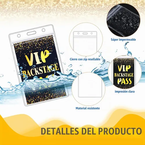 Vista 3 de Gueevin 50 juegos de cordones VIP con tarjetas de plástico VIP Pass