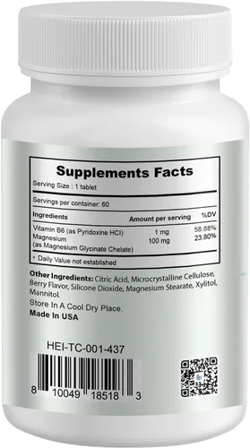 Vista 8 de Heivy Suplemento calmante para niños, contiene glicinato de magnesio y vitamina B6, ayuda a los niños a calmar y relajarse, calmar la mente