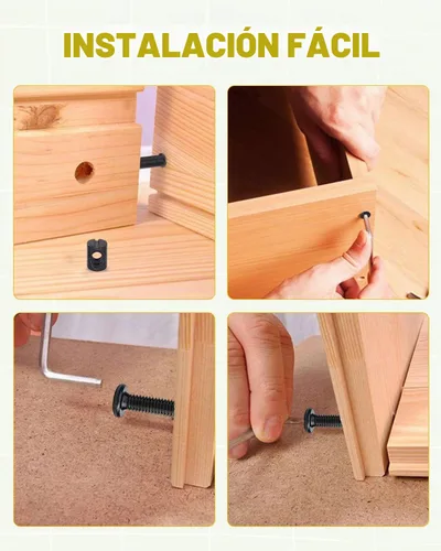 Vista 5 de Kit de repuesto de tornillos de cuna, 28 tornillos M6 y tuercas de barril para marco de cama, muebles, sillas y gabinetes, surtido de tornillos