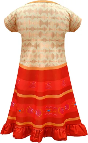 Vista 2 de WonderBabe Encanto Isabella Dress Costume For Girls Cosplay Dolores Madrigal Princess Dress Halloween Dress Up With Bag