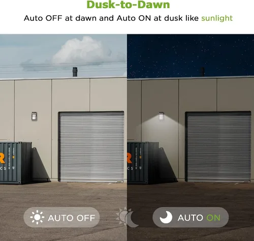 Vista 3 de TIERONE Luz LED de Pared con Fotocélula del Atardecer al Amanecer Iluminación de Seguridad para Montaje en Pared al Aire Libre 28W 3000LM 4000K Luz