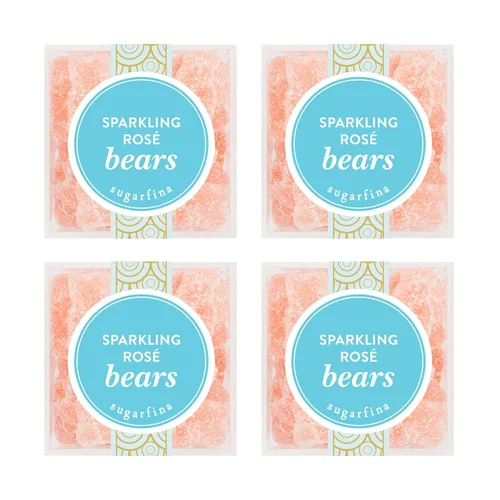 Vista 7 de Sugarfina Sparkling Rosé Bears - Cubo de caramelo pequeño, ositos de goma, 3.0 onzas, 6