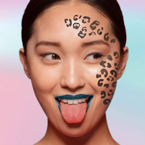 Vista 6 de Ultimate Makeup - Juego de 20 plantillas – Motivos – Lavable, reutilizable, pintura facial y cuerpo, disfraz, Halloween, efectos de fantasía para tu
