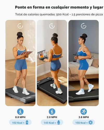 Vista 3 de THERUN Caminadora para debajo del escritorio, capacidad de peso de 265 libras, control remoto Negro claro