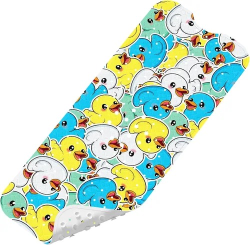 Vista 14 de Tapete de Baño para Bebé Mejorado con Dibujos Animados Antideslizante - 40"x16" Extra Largo Tapete de Bañera para Bebé Ecológico Duradero Tapete
