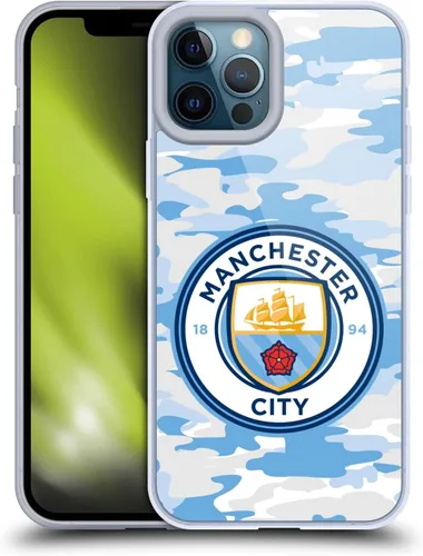 Vista 208 de Head Case Designs Funda de gel con licencia oficial del Manchester City Man City FC Blue Moon Badge Camou [protección de grado militar] compatible