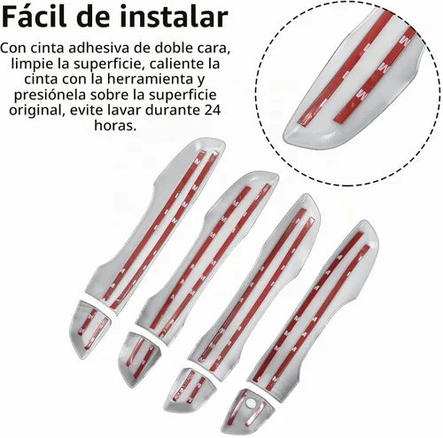 Vista 6 de Cubierta de Manija de Puerta Compatible con Honda Civic de 10ª Generación Sedan Hatchback Coupe Tipo R 2016 2017 2018 2019 2020 2021 Manijas