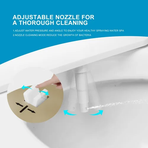 Vista 3 de Bidé, accesorio de bidé para inodoro, rociador de bidé de agua dulce no eléctrico con boquilla de autolimpieza, control de presión ajustable