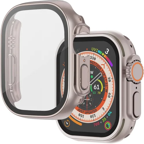 Vista 23 de Adepoy Paquete de 8 fundas con protector de pantalla de vidrio templado compatible con Apple Watch SE3 SE2 SE Series 6/5/4 de 1.575 pulgadas