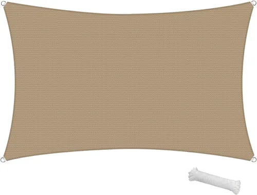 Vista 8 de SunnyRoyal Toldo tipo vela rectangular de 20 x 20 pies para dar sombra a patio, exterior, toldo de tela para jardín al aire libre