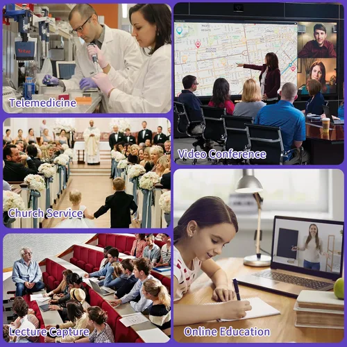 Vista 11 de Cámara PTZ 4K 20X, HDMI USB cámara de videoconferencia Webcam transmisión en vivo para adoración de iglesia/eventos servicios/educación, funciona