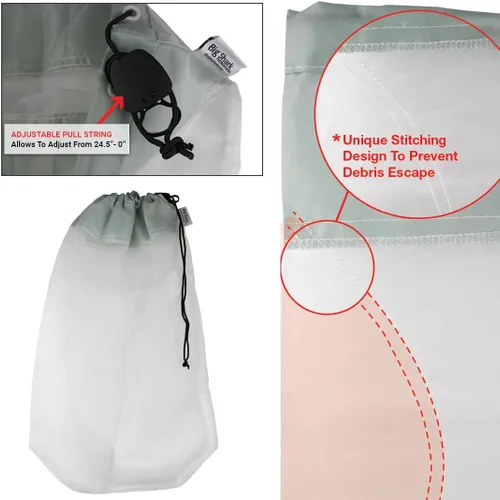 Vista 4 de Bolsa de nailon de repuesto para limpieza de desechos de piscina, 15 x 24.5 pulgadas, limpiador de piscinas de hojas de 100 micrones, bolsa de malla