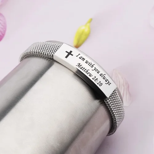 Vista 3 de Joyería con versículo bíblico, pulsera elástica inspiradora de fe, versículo bíblico, joyería religiosa, regalos de fe cristiana