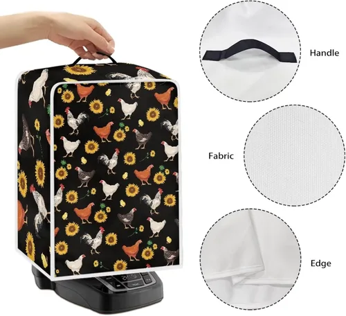 Vista 5 de Cubierta antipolvo para máquina de café con girasol, cubierta antipolvo para cafetera, funda para licuadora, cubierta de tela para batidora de pie