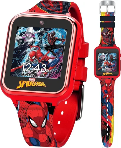 Vista 10 de Marvel Spider-Man - Reloj inteligente para niños, reloj interactivo con pantalla táctil con 10 caras de reloj personalizables, cámara integrada