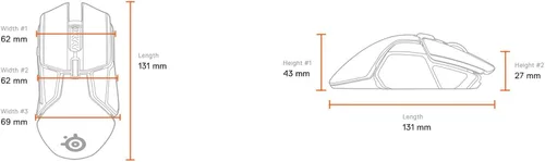 Vista 2 de SteelSeries Rival 650 Mouse Quantum Wireless para videojuegos, batería de carga rápida, 12,000 Cpi Truemove3 + sensor óptico dual, baja distancia
