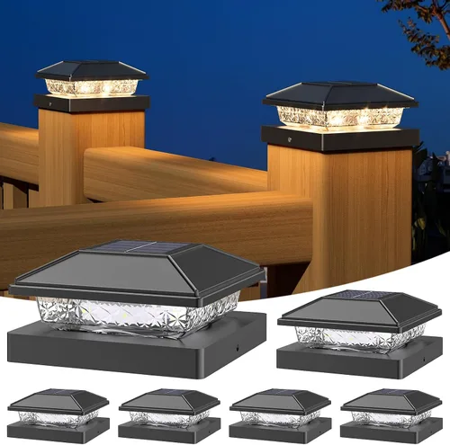 Vista 8 de NIORSUN Luces solares para postes de 4 x 4, blanco cálido, paquete de 12