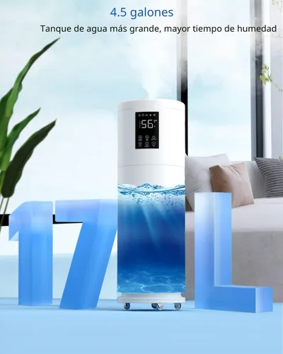 Vista 4 de Humidificadores ultra grandes de 17L/4.5 galones para dormitorio, 2000 pies cuadrados, humidificadores silenciosos para habitaciones grandes