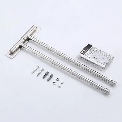 Vista 9 de KES Barra de Toallas para Baño de 13.8 Pulgadas, Montaje Basculante, Brazo Extensible, Soporte de Pared de 2 Brazos, Acero Inoxidable SUS304