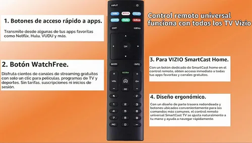 Vista 4 de XRT136 - Control remoto de repuesto para todos los televisores inteligentes VIZIO LED LCD HD 4K UHD HDR