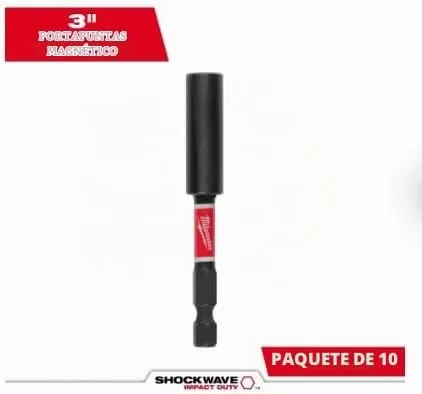 Vista 2 de Milwaukee 48-32-4505 Shockwave Soporte magnético para puntas de puntas de 3 pulgadas, paquete de 10