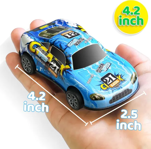 Vista 3 de Coches de carreras de metal de 4.2 pulgadas, paquete de 9 unidades, juguetes de auto para niños, niñas, niños de 2, 3, 4, 5, 6, 7 años, recuerdos