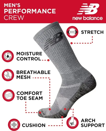 Vista 3 de New Balance Calcetines deportivos para hombre (5 unidades)