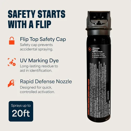 Vista 2 de Mace Pepper Gel - Max Police Strength with UV Dye, No Wind Blowback, Long Range Protection, Personal Security & Home Defense Pepper Spray Gel for