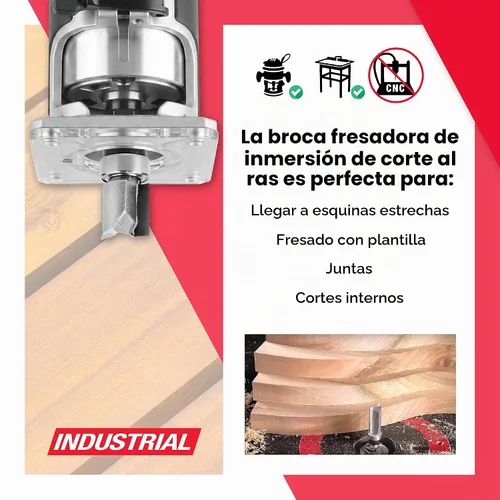 Vista 3 de Amana Tool 45487 - Broca de carburo con punta de carburo, 45487, vástago de 1/2 x 1/4 pulgadas con rodamiento de bolas superior