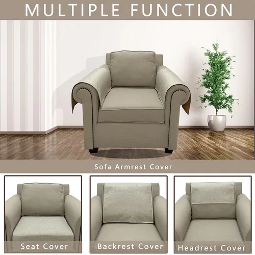 Vista 4 de Fundas para Brazos de Sofá, Funda Antideslizante para Reposabrazos de Sofá Reclinable, 2 Fundas Lavables para Brazos de Sofá, Protectores de Brazos