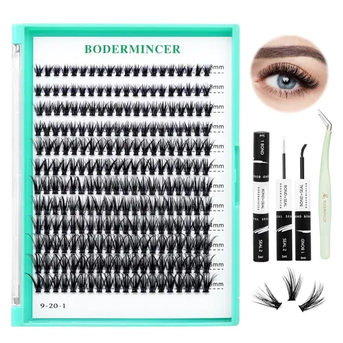 Vista 11 de Bodermincer Kit de extensiones de pestañas postizas 20D suaves de 0.003 in, rizo C, racimos de pestañas individuales