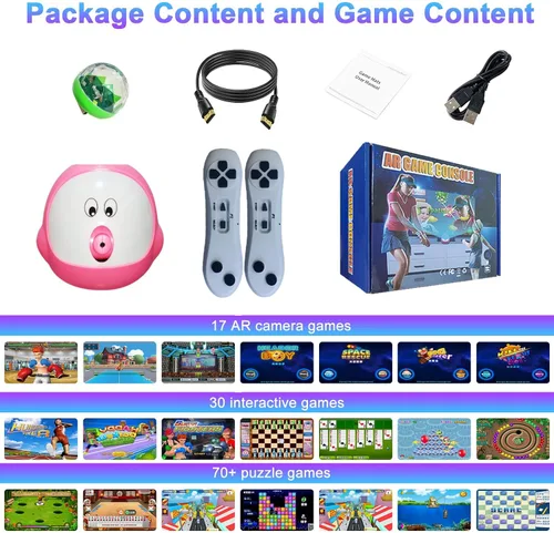 Vista 7 de Consola de juegos de TV con más de 100 juegos, 2 controles inalámbricos, HDMI Plug & Play - Incluye 30 juegos deportivos y 17 juegos de realidad
