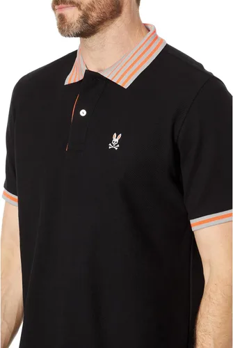 Vista 3 de Psycho Bunny Norris Pique Polo Negro LG (US Hombre 6), Negro
