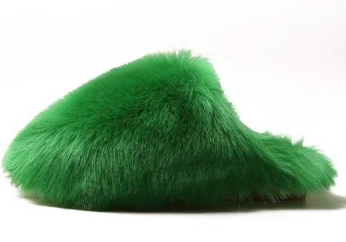 Vista 2 de Pantuflas de felpa de piel sintética para mujer, suaves, peludas, esponjosas, encantadoras, para interiores y exteriores, pantuflas de invierno