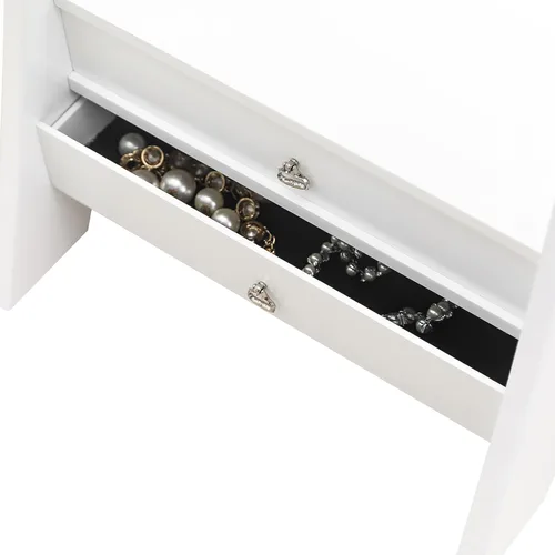 Vista 5 de Armario de joyería con espejo de longitud completa, armario de joyería con ruedas, organizador de joyas con cerradura con luces LED, almacenamiento