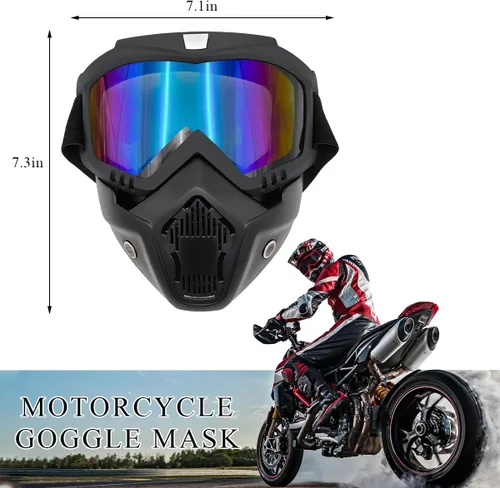 Vista 2 de DXNQ Gafas de motocross a prueba de polvo, gafas para casco de motocicleta, ATV anti-UV, máscara facial para jóvenes, hombres y mujeres (coloridos)
