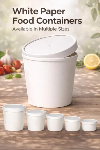Vista 8 de Cuencos de sopa de papel kraft reciclables ecológicos Vasos desechables blancos con tapas Contenedor – Tazas de sopa ideales para restaurantes