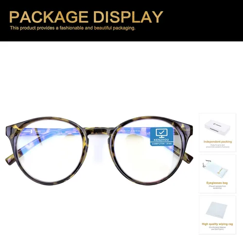 Vista 7 de K KENZHOU Blue Light Blocking Glasses Women Round Rim Frame Eyeglasses
