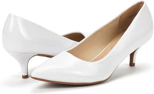 Vista 4 de DREAM PAIRS - Zapatos de tacón bajo para mujer tipo D'Orsay con puntera puntiaguda, a la moda
