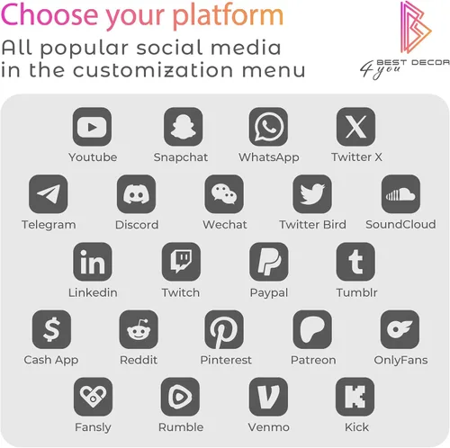 Vista 2 de Adhesivo personalizado para redes sociales, personaliza letras de vinilo con tu nombre de usuario e ícono de redes sociales, calcomanías de nombre