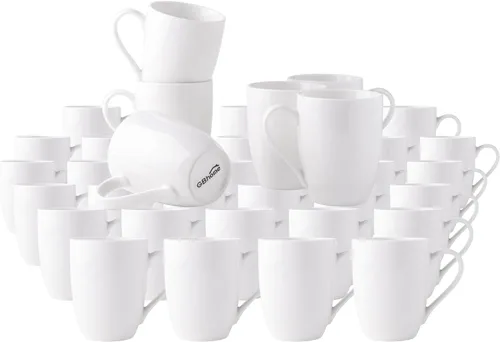 Vista 8 de GBhome Juego de 6 tazas de café de 12 onzas, tazas de café de cerámica con flores adhesivas para hombre, mujer, mamá, papá, juego de tazas de café