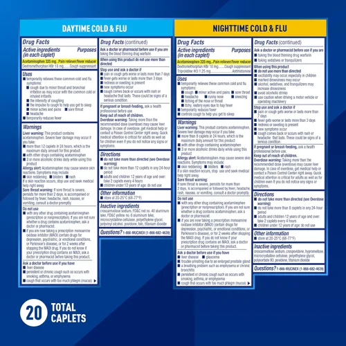 Vista 6 de Mucinex Fast-Max de máxima potencia para resfriado y gripe de día y noche para adultos, poderoso medicamento de venta libre para síntomas