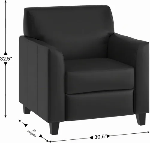 Vista 3 de Flash Furniture - Sofá de LeatherSoft negro de la serie Hercules Diplomat