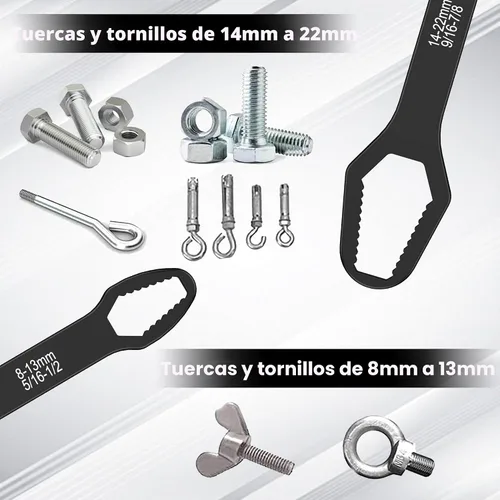 Vista 5 de Juego de llaves Torx universales de 4 piezas, kit de llaves ajustables de doble cabezal, herramienta manual profesional multifunción, llave pequeña