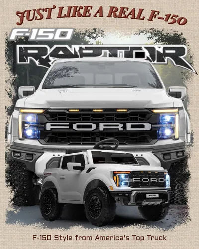 Vista 2 de First Ride On Ford F-150 Raptor - Camión infantil de 12 V, color blanco